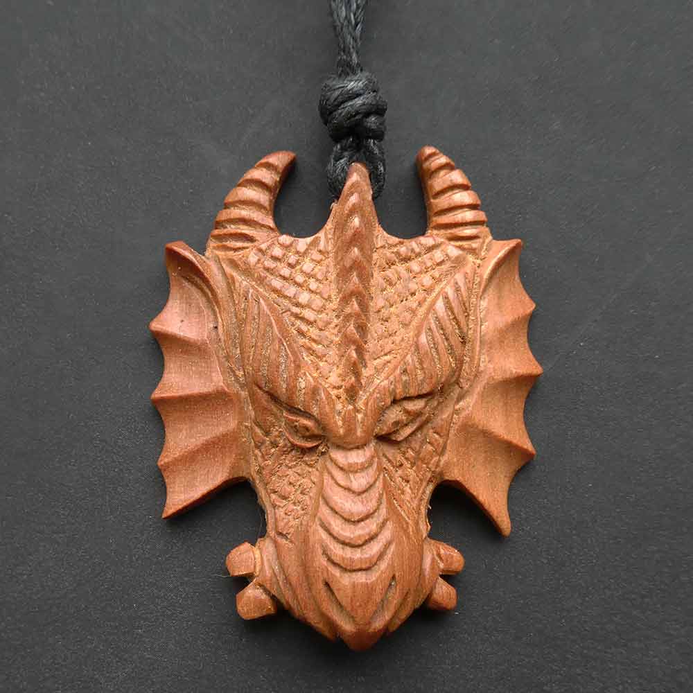 Holz Schmuck Anhänger Drache